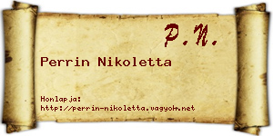 Perrin Nikoletta névjegykártya